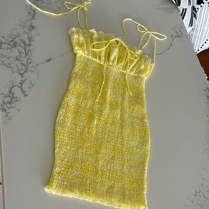 PRINCESS POLLY Yellow & White Sundress, US 4
